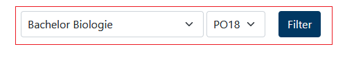 Wie filtere ich Module durch die vorgegebenen Auswahlmöglichkeiten?